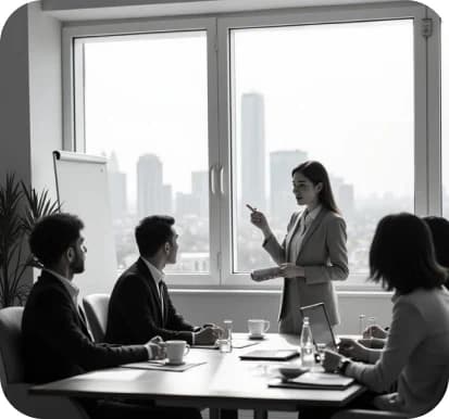 Customer operations leaders reviewing workflows in a meeting