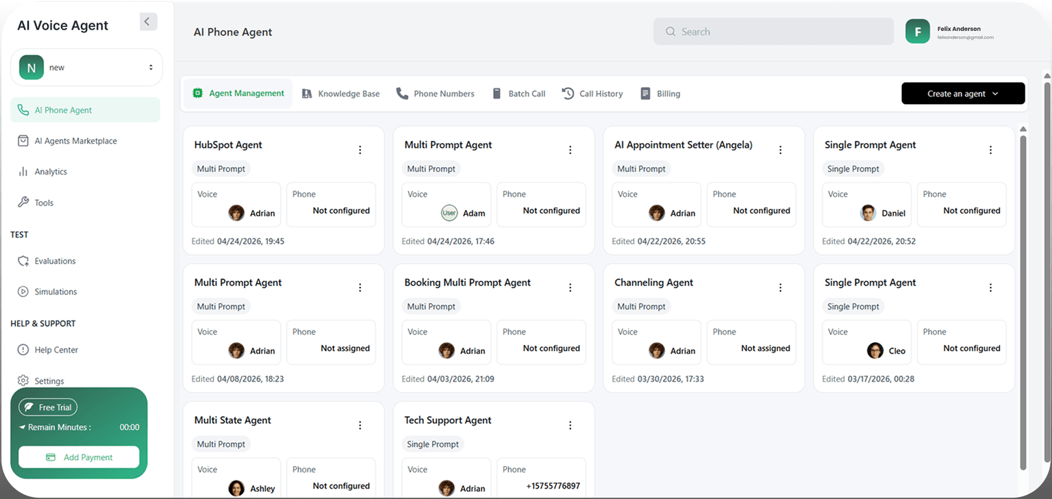 SaaS dashboard batch call creation screen