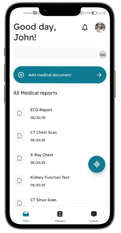 Healthcare platform mobile app